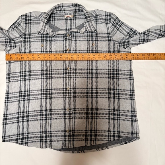 Faherty Legend Sweater Shirt Women's Long Sleeve Button-Up in Snowonder Plaid L - Picture 7 of 7